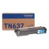 BROTHER Printer Consumables TN637 Ultra High-Yield Toner, 10,000 Page-Yield, Cyan - TN637C
