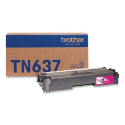 BROTHER Printer Consumables TN637 Ultra High-Yield Toner, 10,000 Page-Yield, Magenta - TN637M