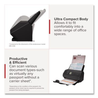 imageFORMULA DR-C340, 600 dpi Optical Resolution, 100-Sheet Duplex Auto Document Feeder - 7291C002
