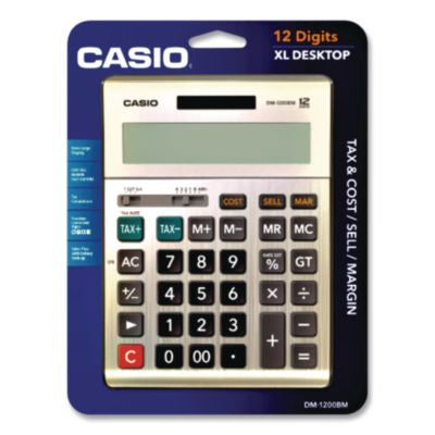 DM1200BM Desktop Calculator, 12-Digit LCD, Silver - DM-1200BM CASIO
