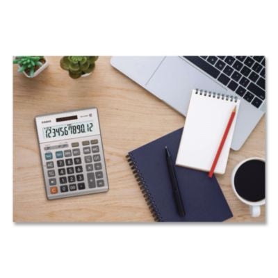 DM1200BM Desktop Calculator, 12-Digit LCD, Silver - DM-1200BM CASIO