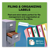 LabelWriter 1-UP File Folder Labels, 0.56" x 3.43", White, 130 Labels Roll, 2 Rolls/Pack - 30327