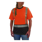 GloWear 8276BK Class 2 Women's Performance Hi-Vis T-Shirt with Black Bottom, Small, Orange - 22322 C2G