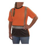 GloWear 8276BK Class 2 Women's Performance Hi-Vis T-Shirt with Black Bottom, Small, Orange - 22322 C2G