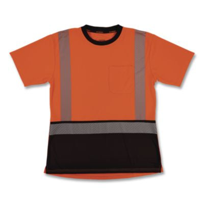GloWear 8276BK Class 2 Women's Performance Hi-Vis T-Shirt with Black Bottom, Small, Orange - 22322 C2G