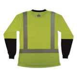 GloWear 8278BK Class 2 Women's Performance Hi-Vis Long Sleeve T-Shirt with Black Bottom, Small, Lime - 22332 C2G