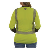 GloWear 8278BK Class 2 Women's Performance Hi-Vis Long Sleeve T-Shirt with Black Bottom, Small, Lime - 22332 C2G