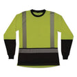 GloWear 8278BK Class 2 Women's Performance Hi-Vis Long Sleeve T-Shirt with Black Bottom, Small, Lime - 22332 C2G