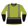 GloWear 8278BK Class 2 Women's Performance Hi-Vis Long Sleeve T-Shirt with Black Bottom, Small, Lime - 22332 C2G