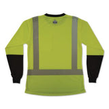 GloWear 8278BK Class 2 Women's Performance Hi-Vis Long Sleeve T-Shirt with Black Bottom, X-Large, Lime - 22335