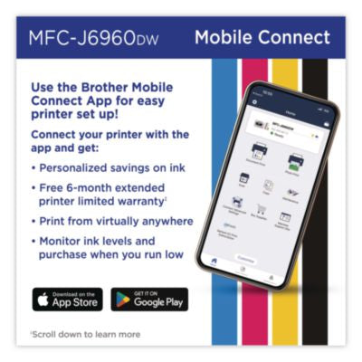 MFC-J6960DW INKvestment Color AIO Printer, Copy/Fax/Print/Scan - MFCJ6960DW