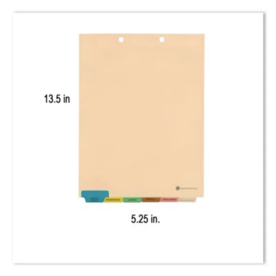 6-Tab Medical Chart Indexes, Bottom Tab, Assorted Medical, Manila, 65/Box - 33157