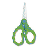 Vibez Student Scissors, Pointed Tip, 5" Long, 2.25" Cut Length, Straight Green/Blue Handle - 00858 C2G