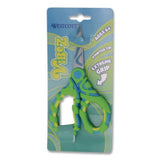 Vibez Student Scissors, Pointed Tip, 5" Long, 2.25" Cut Length, Straight Green/Blue Handle - 00858 C2G