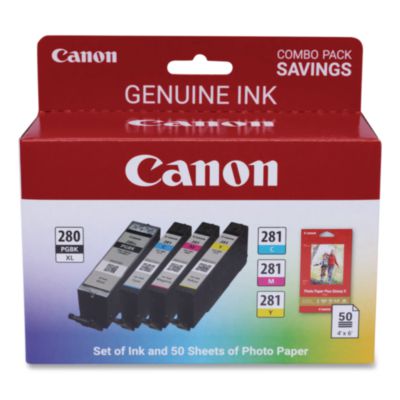 2021C006 (CLI-281/PGI-280XL) Ink/Paper Combo, Black/Cyan/Magenta/Yellow - 2021C006