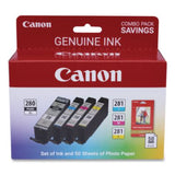 2021C006 (CLI-281/PGI-280XL) Ink/Paper Combo, Black/Cyan/Magenta/Yellow - 2021C006