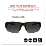 Skullerz Dagr Safety Glasses, Black Half Frame, Smoke Single Lens - 52030