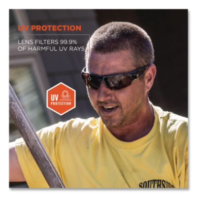 Skullerz Dagr Safety Glasses, Black Half Frame, Smoke Single Lens - 52030