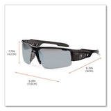 Skullerz Dagr Safety Glasses, Black Half Frame, Mirrored Silver Single Lens - 52042