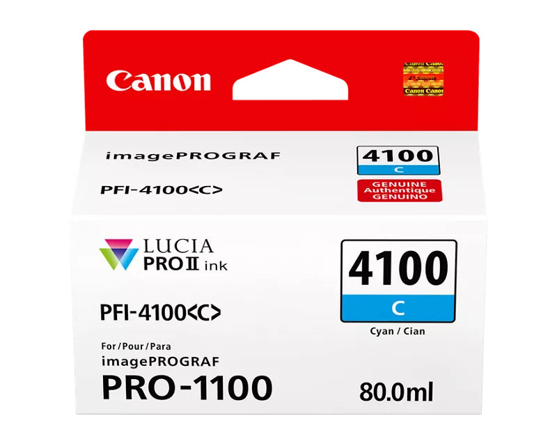Canon (PFI-4100) Cyan Ink Tank (80mL) - 6778C002 CANON