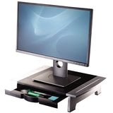 Fellowes Computer Monitor Stand with 5 Height Adjustments - Office Suites Monitor Riser with Storage Tray - Ergonomic Adjustable Monitor Stand for Computers - Max Weight 36KG/Max Size 28" - Graphite - 8031101