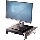 Fellowes Computer Monitor Stand with 5 Height Adjustments - Office Suites Monitor Riser with Storage Tray - Ergonomic Adjustable Monitor Stand for Computers - Max Weight 36KG/Max Size 28" - Graphite - 8031101