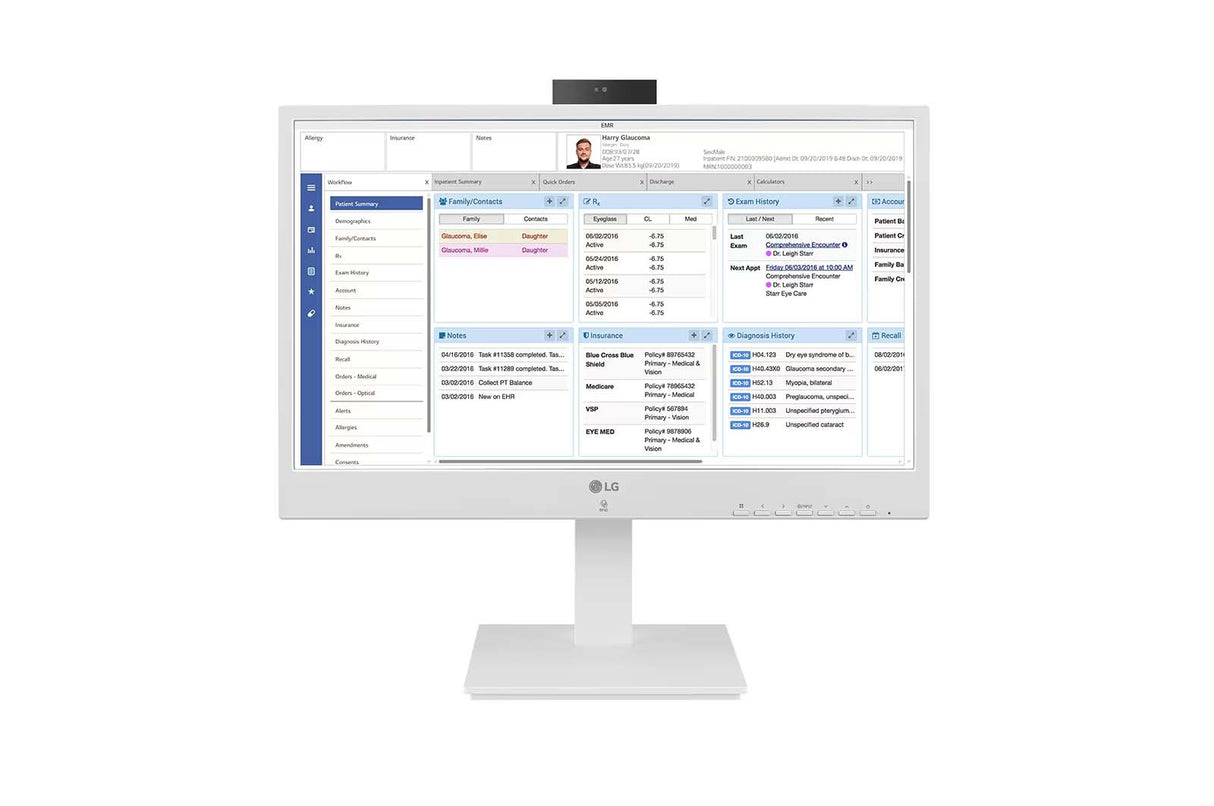 LG Thin Client 24'' All-in-One Non OS for Healthcare with Intel Pentium 16GB eMMC 8GB RAM - 24CR671NK6P