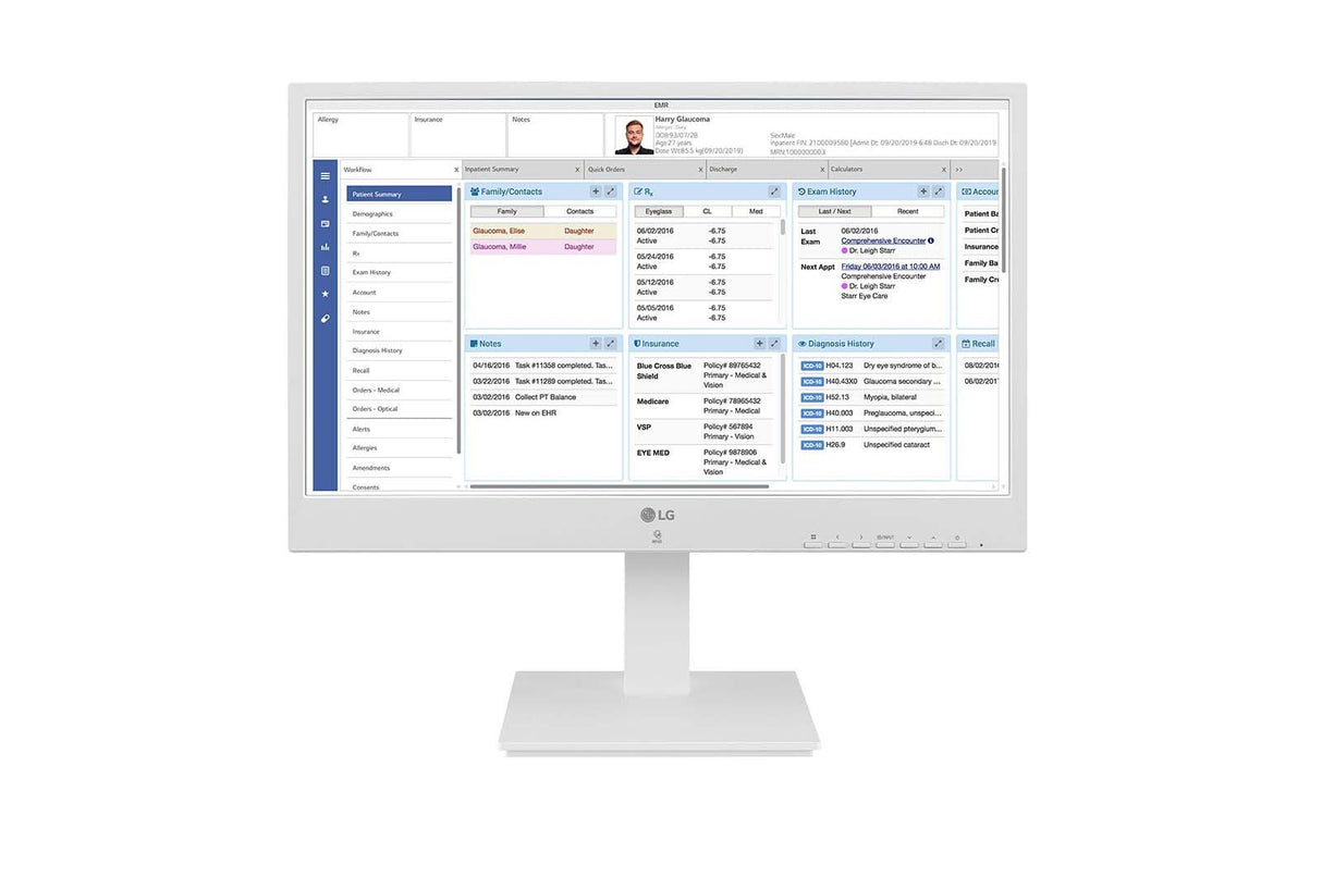 LG Thin Client 24'' All-in-One Non OS for Healthcare with Intel Pentium 16GB eMMC 8GB RAM - 24CR671NK6P