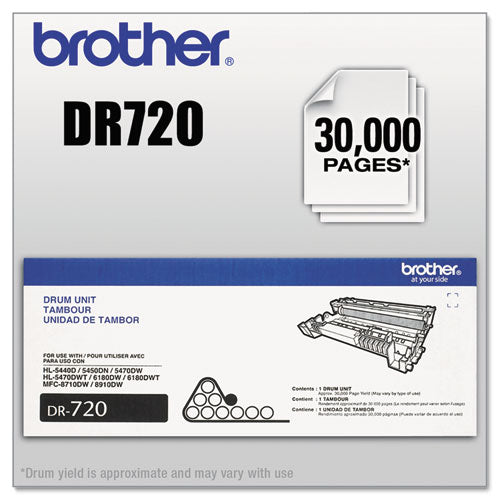 BROTHER  Drum Unit, 30,000 Page-Yield, Black - DR720