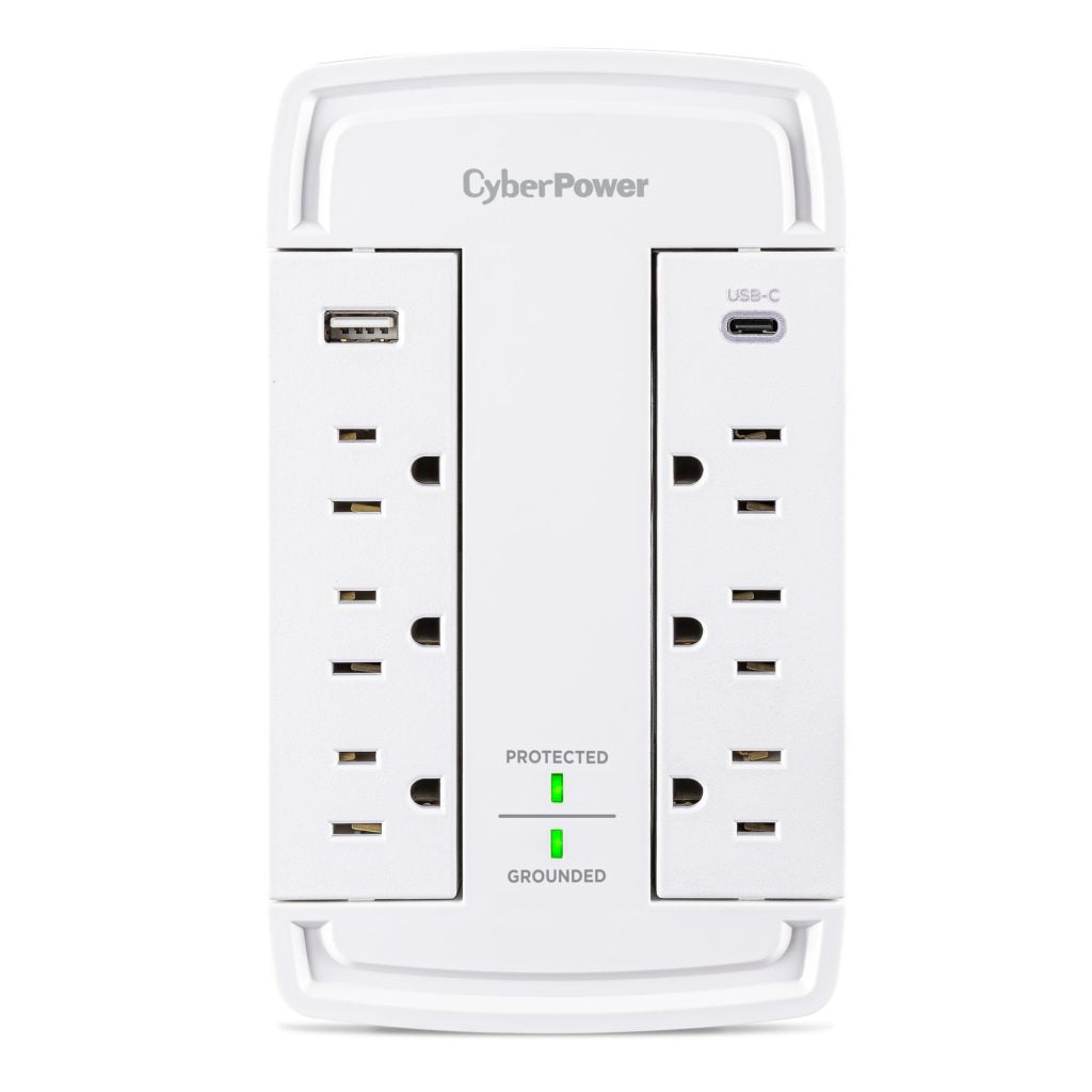 CyberPower CSP6WSUC surge protector White 6 AC outlet(s) 125 V 1.8 m - CSP6WSUC