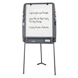 Ingenuity Portable Flipchart Easel with Dry Erase Surface, 35" x 30", White Surface, Charcoal Gray Polyethylene Frame - 30227