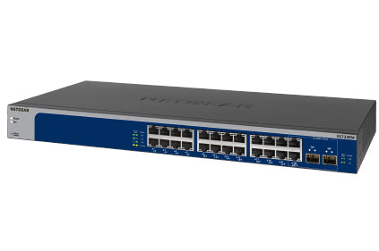 NETGEAR XS724EM Managed L2 10G Ethernet (100/1000/10000) 1U Grey, Blue - XS724EM-200NAS
