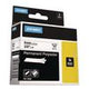 Rhino Permanent Poly Industrial Label Tape, 0.37" x 18 ft, White/Black Print - 18482