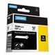 Rhino Permanent Poly Industrial Label Tape, 0.5" x 18 ft, White/Black Print - 18483