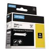 Rhino Permanent Poly Industrial Label Tape, 0.75" x 18 ft, White/Black Print - 18484