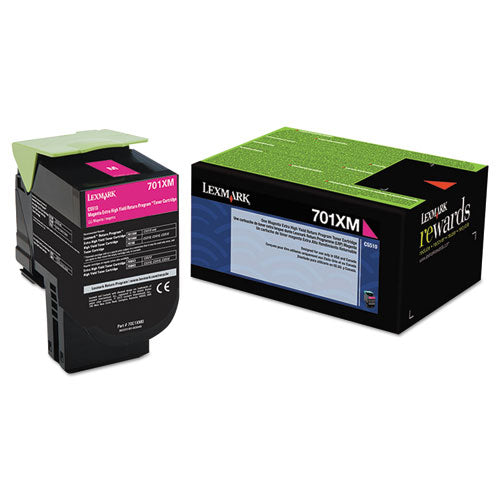 LEXMARK  Return Program Extra High-Yield Toner, 4,000 Page-Yield, Magenta - 70C1XM0