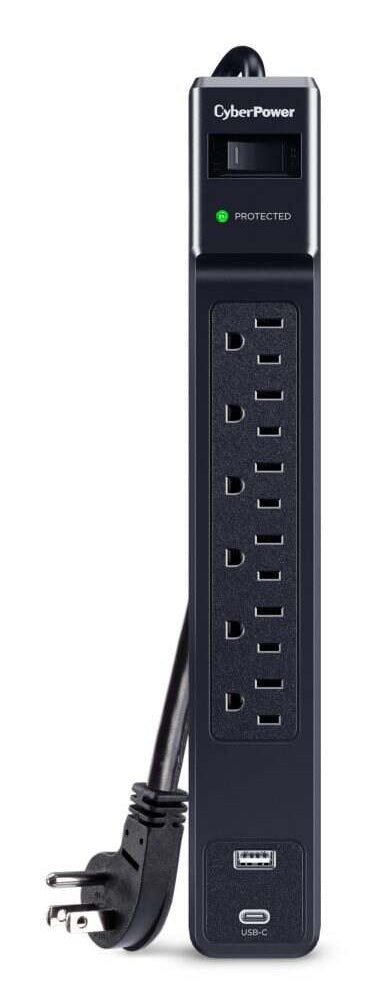 CyberPower 6 Outlet Surge Strip With USB - CSP604UC