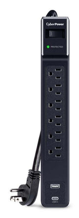 CyberPower 6 Outlet Surge Strip With USB - CSP604UC