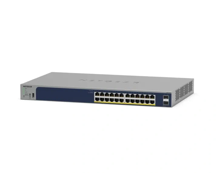 NETGEAR GS724TPv3 Managed L2/L3/L4 Gigabit Ethernet (10/100/1000) Power over Ethernet (PoE) 1U Grey, Blue - GS724TP-300NAS