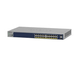 NETGEAR GS724TPv3 Managed L2/L3/L4 Gigabit Ethernet (10/100/1000) Power over Ethernet (PoE) 1U Grey, Blue - GS724TP-300NAS