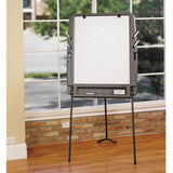 Ingenuity Portable Flipchart Easel with Dry Erase Surface, 35" x 30", White Surface, Charcoal Gray Polyethylene Frame - 30227