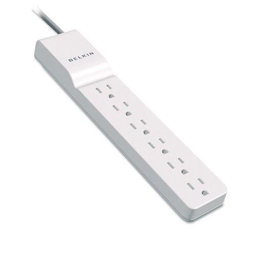 BELKIN Home/Office Surge Protector, 6 AC Outlets, 4 ft Cord, 720 J, White - BE106000-04
