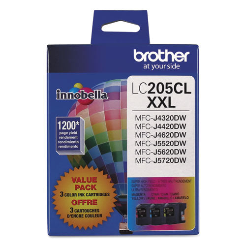BROTHER  Innobella Super High-Yield Ink, 1,200 Page-Yield, Cyan/Magenta/Yellow - LC2053PKS BROTHER