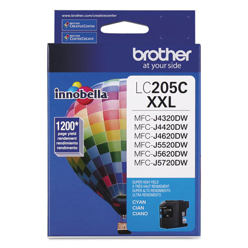 BROTHER  Innobella Super High-Yield Ink, 1,200 Page-Yield, Cyan - LC205C