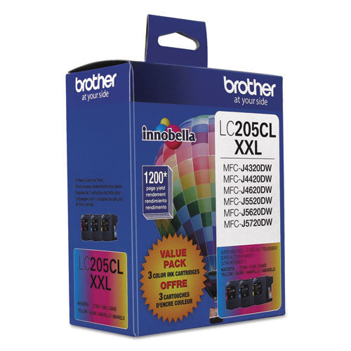 BROTHER  Innobella Super High-Yield Ink, 1,200 Page-Yield, Cyan/Magenta/Yellow - LC2053PKS BROTHER