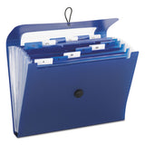 Step Index Organizer, 12 Sections, Cord/Hook Closure, 1/6-Cut Tabs, Letter Size, Navy - 70902