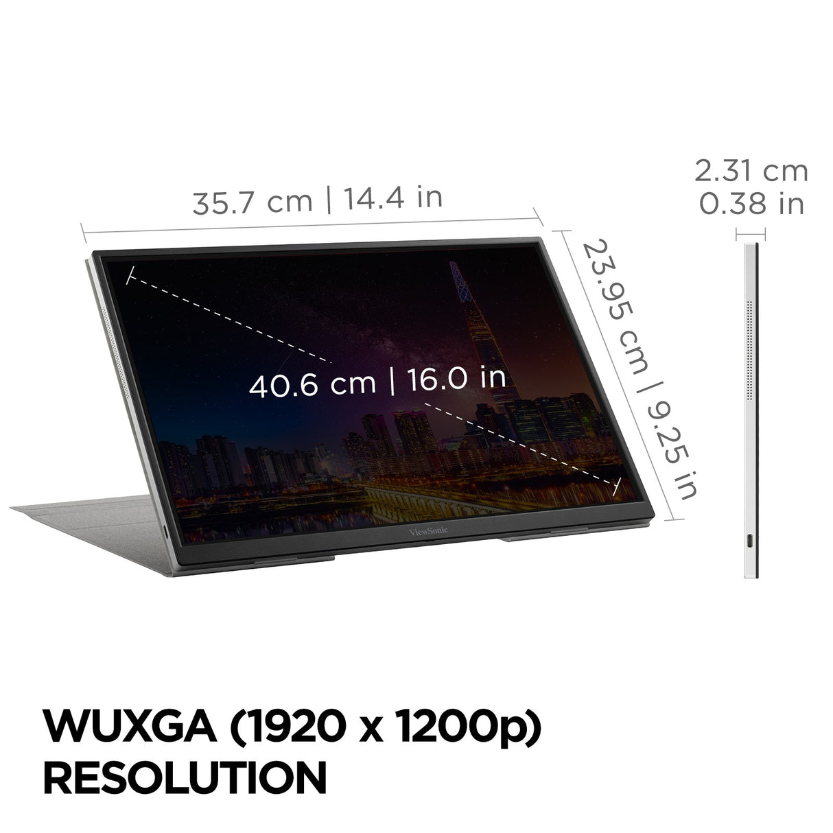 Viewsonic VG Series VG1656N computer monitor 40.6 cm (16") 1920 x 1200 pixels WUXGA LED Silver - VG1656N