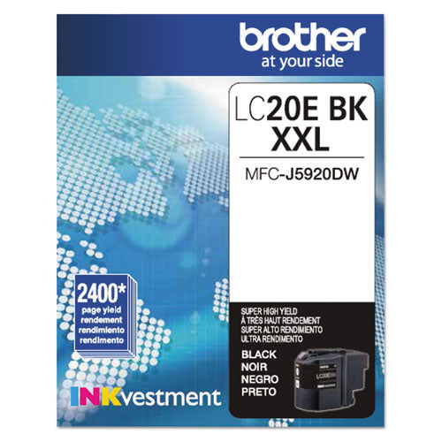 BROTHER  INKvestment Super High-Yield Ink, 2,400 Page-Yield, Black - LC20EBK