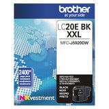 BROTHER  INKvestment Super High-Yield Ink, 2,400 Page-Yield, Black - LC20EBK