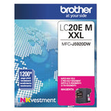 BROTHER  INKvestment Super High-Yield Ink, 1,200 Page-Yield, Magenta - LC20EM